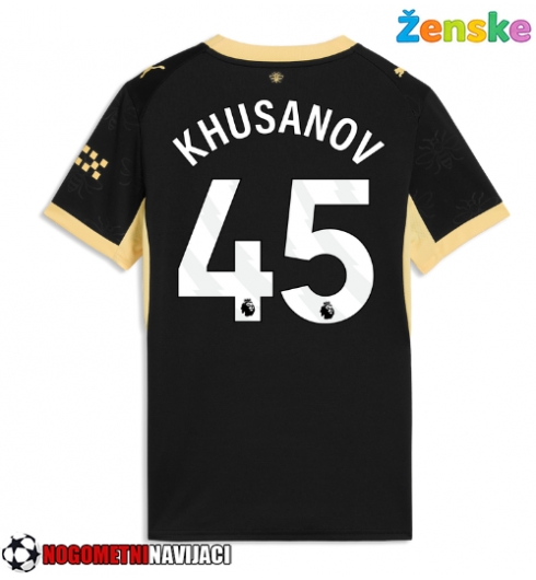 Ženske Nogometnih dresov Manchester City Abdukodir Khusanov #45 Gostujoči 2026-27 Kratki rokavi Ženske Nogometnih dresov Manchester City Abdukodir Khusanov #45 Gostujoči 2026-27 Kratki rokavi